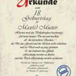 Fotobuch 18 Geburtstag Vorlage Best Of Ur0012 Urkunde 18 Geburtstag Karte Geburtstagskarte 18