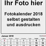 Fotokalender Basteln Vorlagen Elegant Fotokalender 2018 Als Excel Vorlagen Zum Ausdrucken