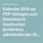 Fotokalender Vorlage 2019 Großartig Kalender 2019 Als Pdf Vorlagen Zum Download & Ausdrucken