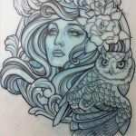 Frauengesicht Tattoo Vorlage Gut Lady and Owl Teniele Sadd Tattoo Pinterest