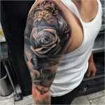 Full Sleeve Tattoo Vorlagen Elegant Black and Grey Ink Half Sleeve Rosary Hand Male Tattoo
