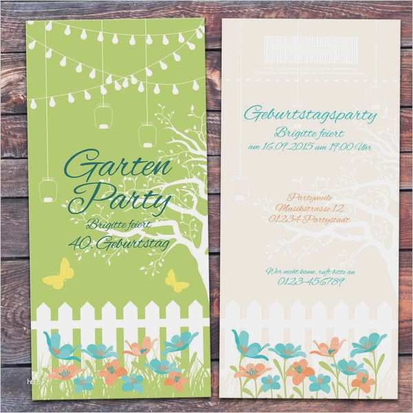 Gartenparty Einladung Vorlage Neu Geburtstagseinladung ...