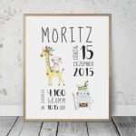 Geburtsposter Vorlage Großartig Bilder Geburtsanzeige Safari Tiere Kinder Poster Ein