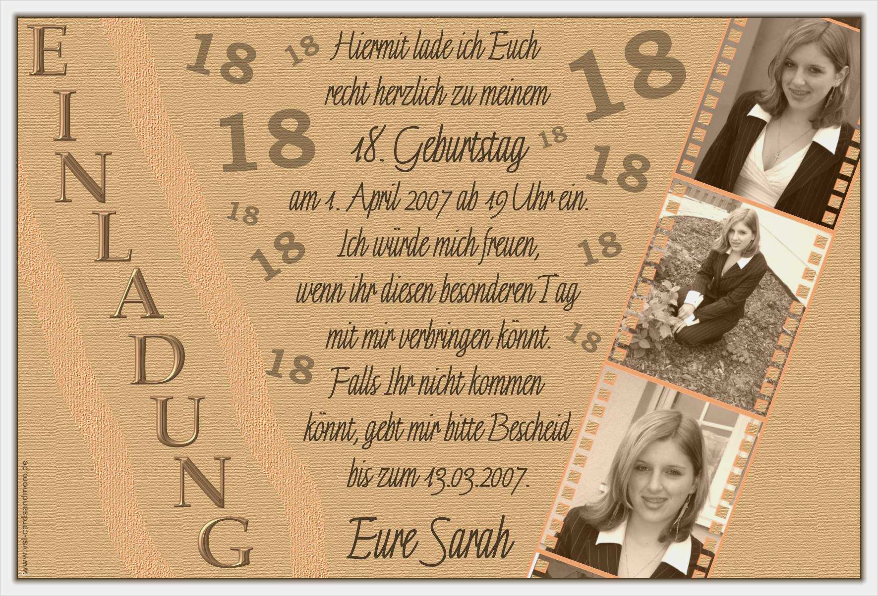 Geburtstagseinladung 18 Vorlagen Fabelhaft Einladung 18 Geburtstag