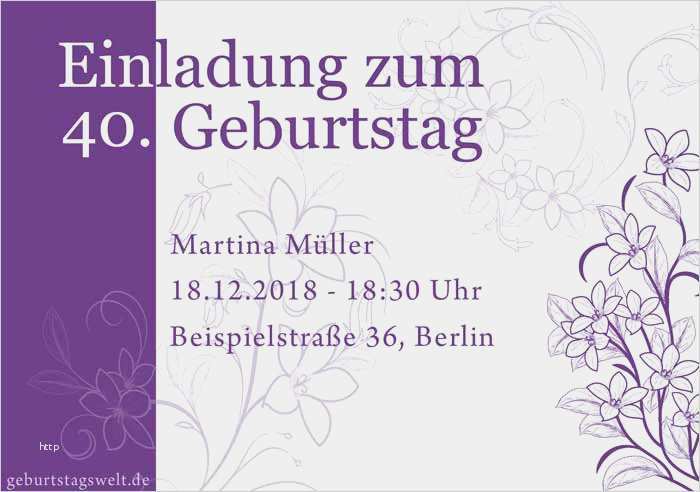 Geburtstagseinladung 40 Vorlagen Kostenlos Elegant Einladung Zum 40 Geburtstag Gratis Karten Vorlagen