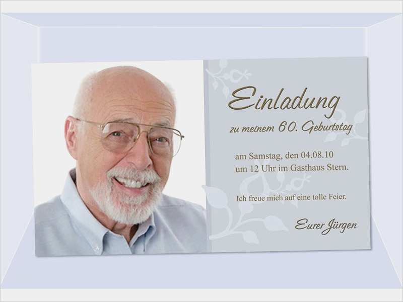 Geburtstagseinladung 60 Geburtstag Vorlagen Erstaunlich Einladung 60 Geburtstag Fotokarte Einladungskarten Grau
