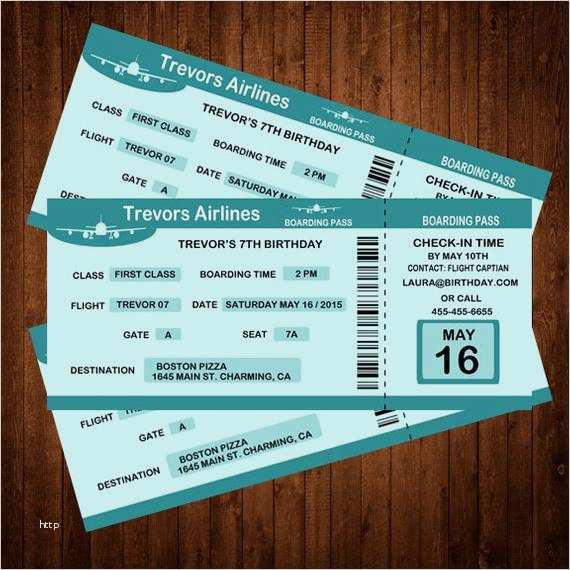 Geburtstagseinladung Boarding Pass Vorlage Bewundernswert Bordkarte Geburtstag Einladung Personalisierte Einladung
