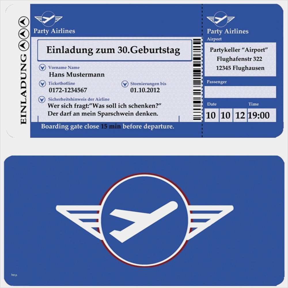 Geburtstagseinladung Boarding Pass Vorlage Cool Einladungskarten Geburtstag Flugticket Einladungskarte