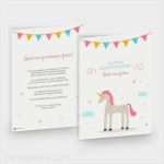 Geburtstagseinladung Einhorn Vorlage Bewundernswert Geburtstagseinladung Einhorn 15 X 21cm Dankeskarte