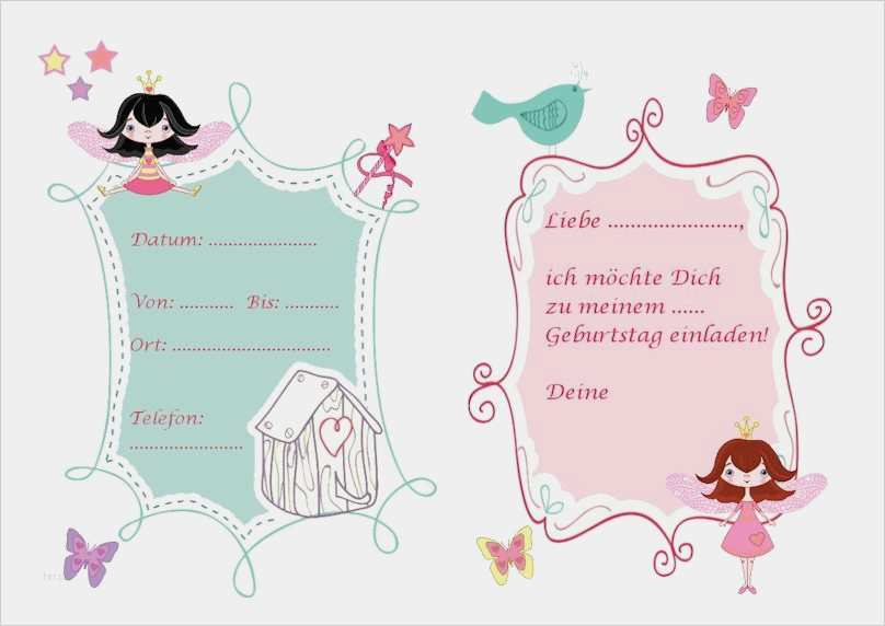 Geburtstagseinladung Einhorn Vorlage Schön Einladung Feen Geburtstag Kindergeburtstag