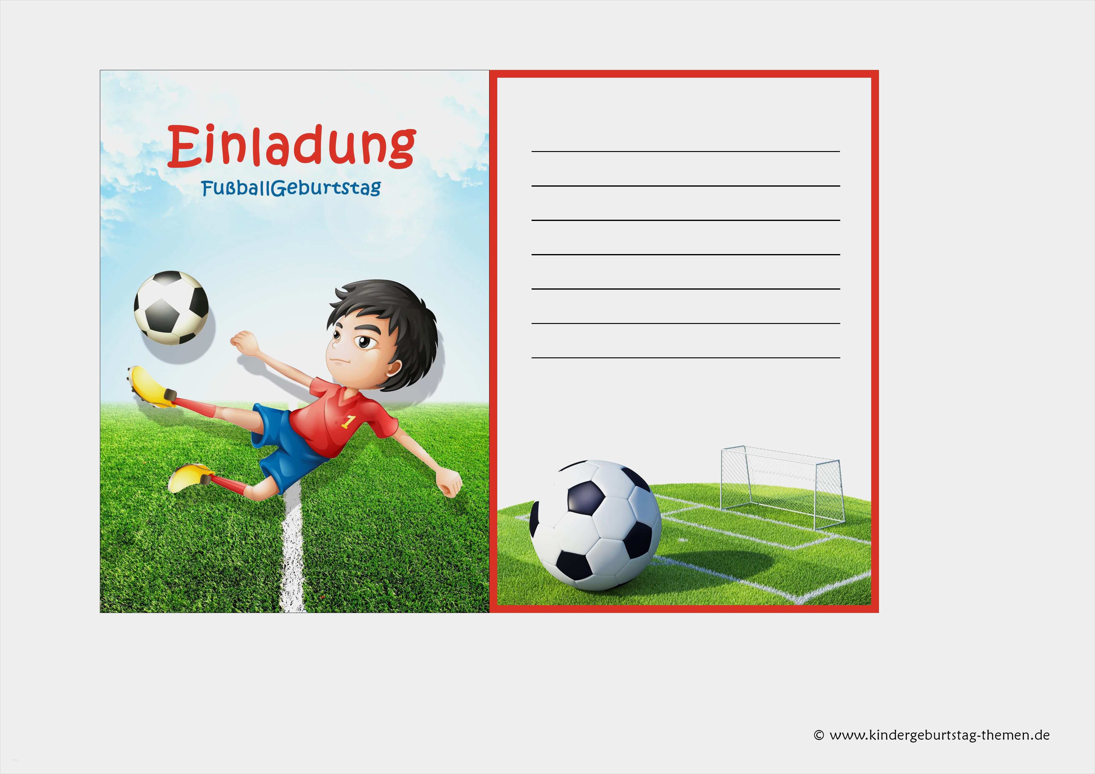 Geburtstagseinladung Fussball Vorlagen Großartig Geburtstagseinladung Kinder Fussball