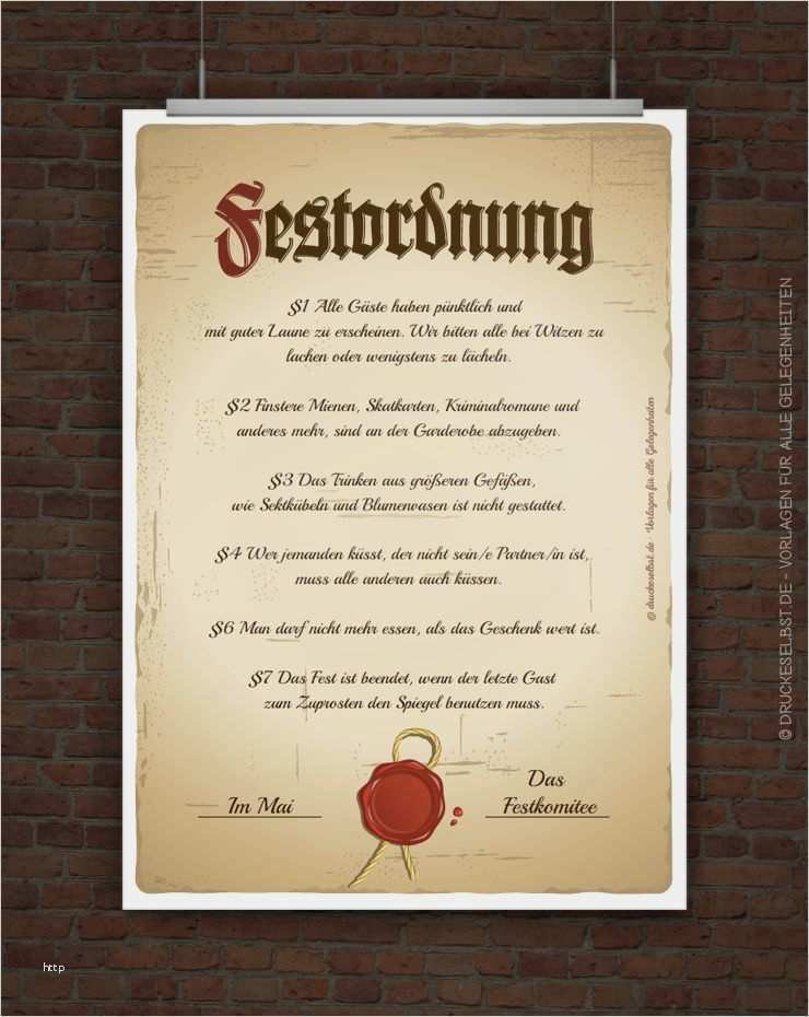 Geburtstagseinladung Pdf Vorlage Süß Lustige Festordnung Zum Ausdrucken