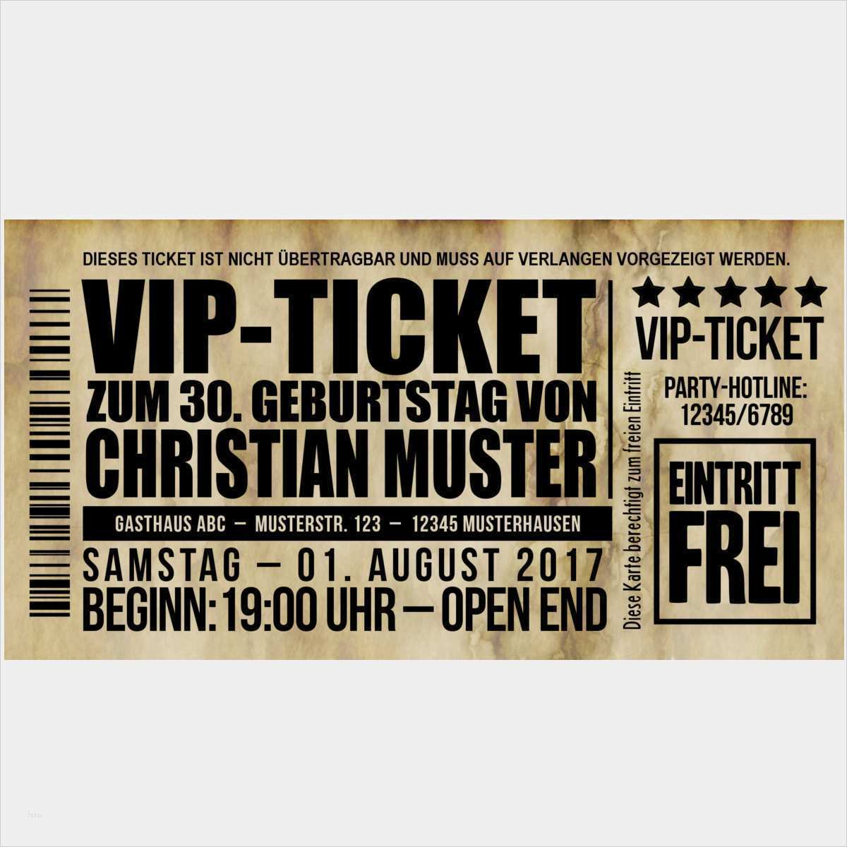 Geburtstagseinladung Ticket Vorlage Angenehm Einladungskarten Zum 30 Geburtstag “ticket” – Meine