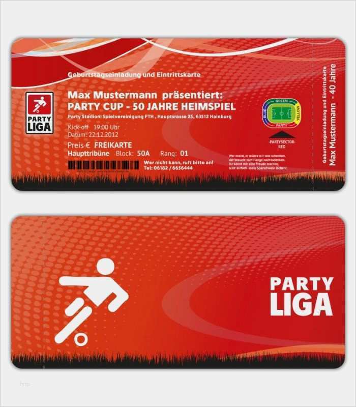 Geburtstagseinladung Ticket Vorlage Best Of Einladungskarten Geburtstag Als Fussball Ticket