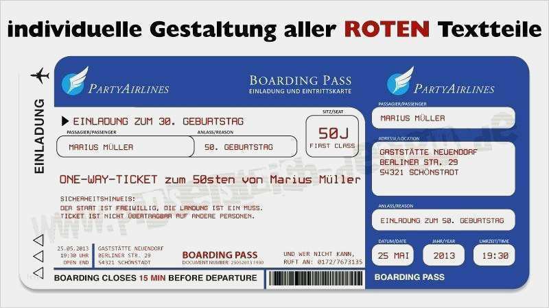 Geburtstagseinladung Ticket Vorlage Erstaunlich Schon Einladung Flugticket Vorlage Oder Einladung 30