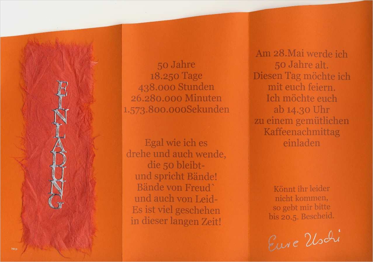 Geburtstagseinladung Vorlage 50 Fabelhaft Sehr originelle Einladung Zum 50 Geburtstag Einladungen
