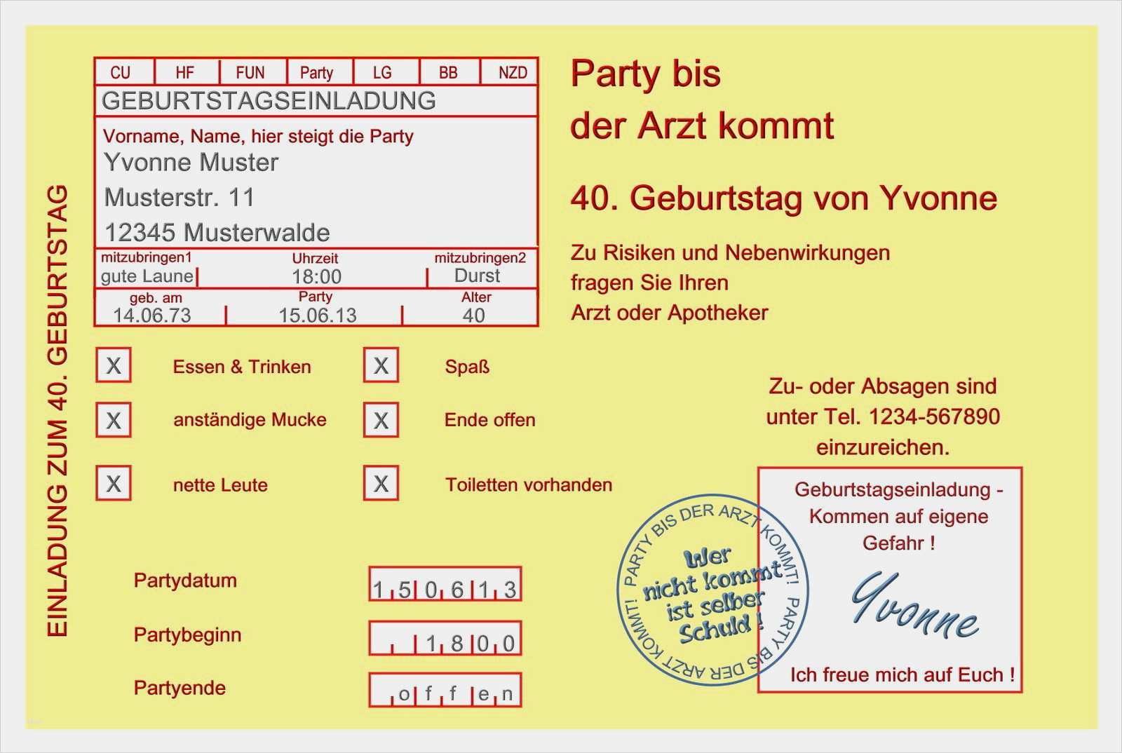 Geburtstagseinladungen 70 Vorlagen Kostenlos Fabelhaft ...