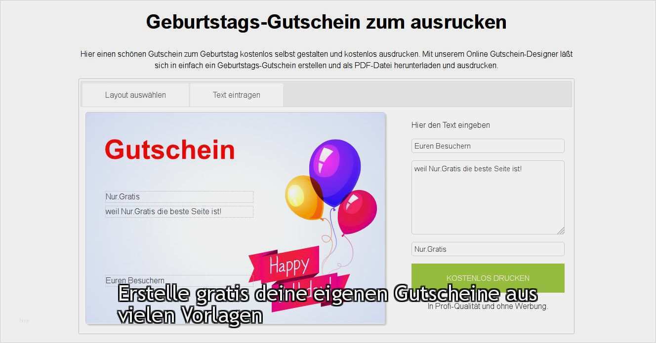 Geburtstagsgutschein Vorlage Kostenlos Wunderbar Erstelle Gratis Deine Eigenen Gutscheine Aus Vielen