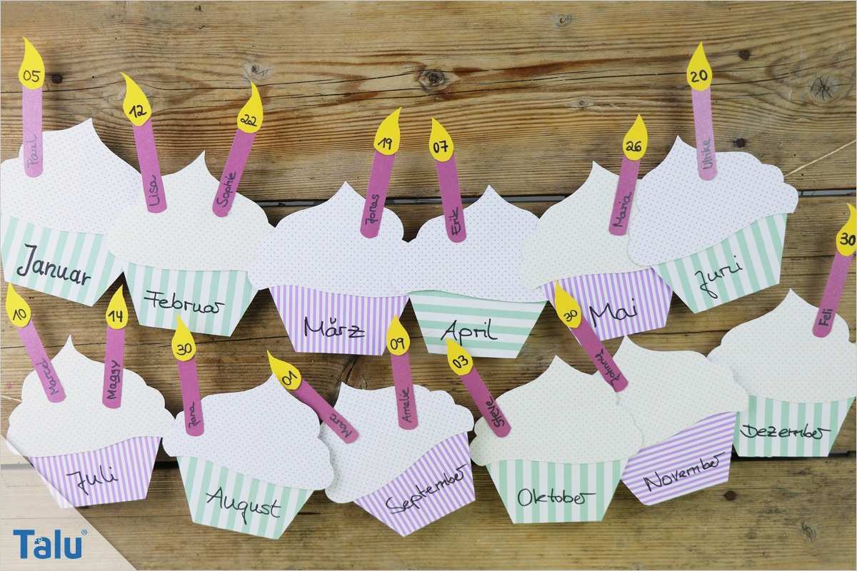 Geburtstagskalender Basteln Vorlagen Hübsch Geburtstagskalender Basteln