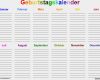 Geburtstagskalender Grundschule Vorlage Großartig Geburtstagskalender In Pdf Zum Ausdrucken 8 Varianten