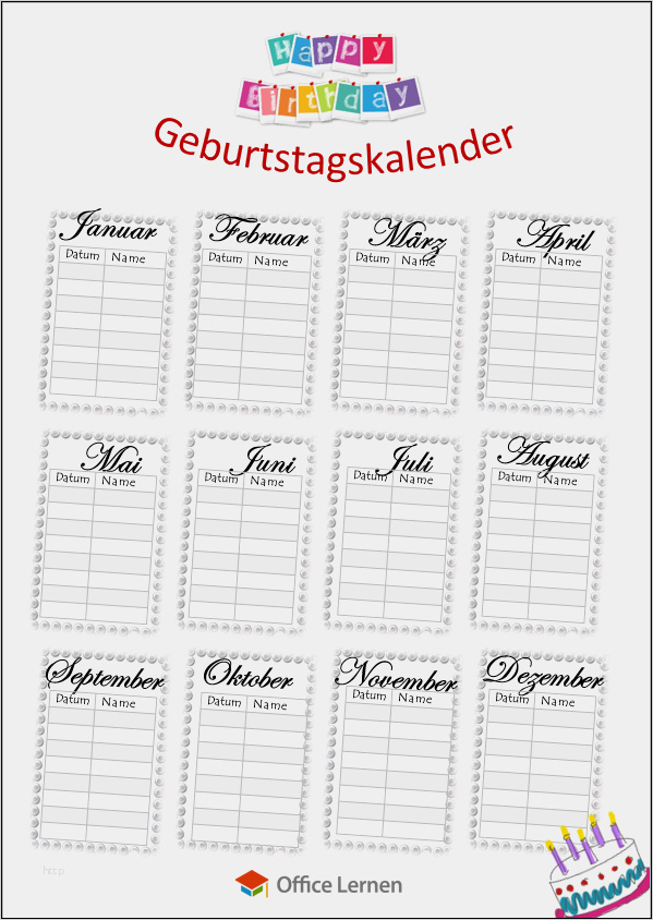 Geburtstagskalender Schule Vorlage Erstaunlich Word Diverse Vorlagen Für Schule Fice Lernen