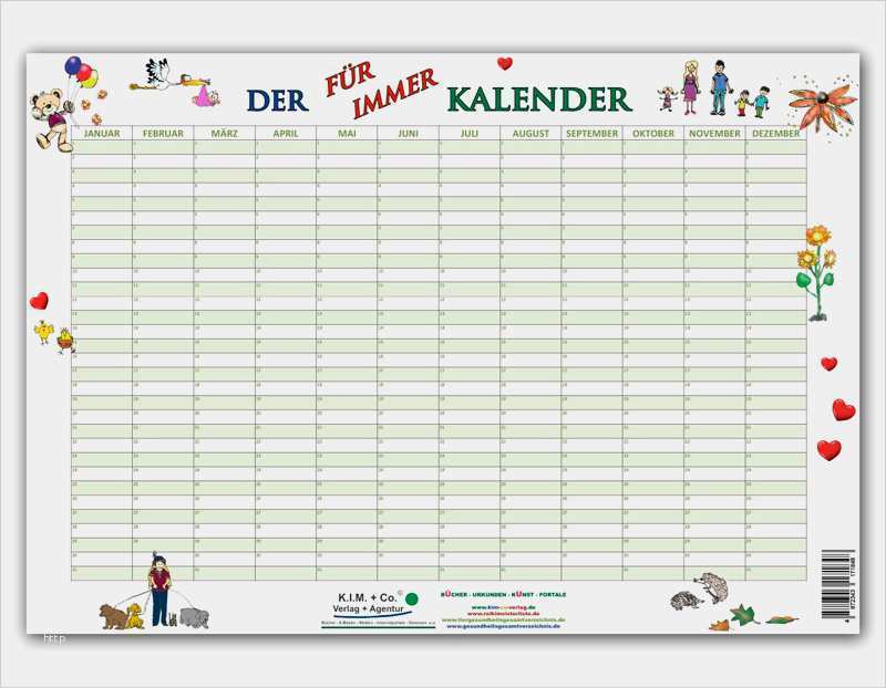 Geburtstagskalender Schule Vorlage Gut Geburtstagskalender Der FÜr Immer Kalender Motiv El A Rt
