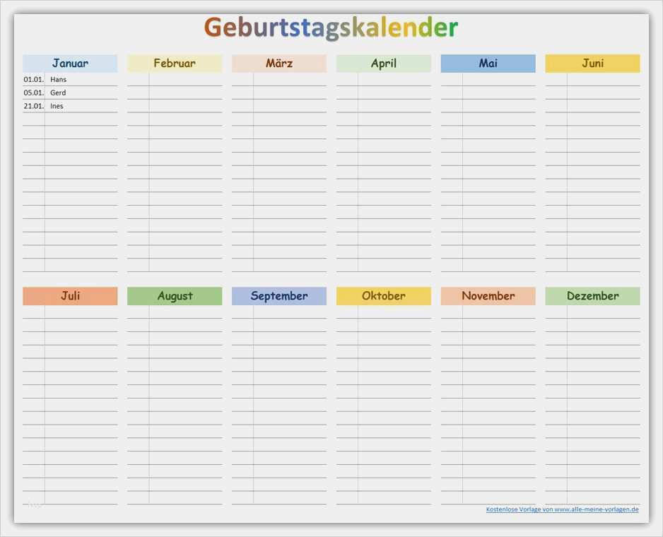 Geburtstagskalender Schule Vorlage Schön Geburtstagskalender Zum Ausdrucken