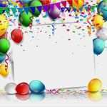 Geburtstagskarte Photoshop Vorlage Wunderbar Birthday Card with Colored Balloons and Blank Paper Vector