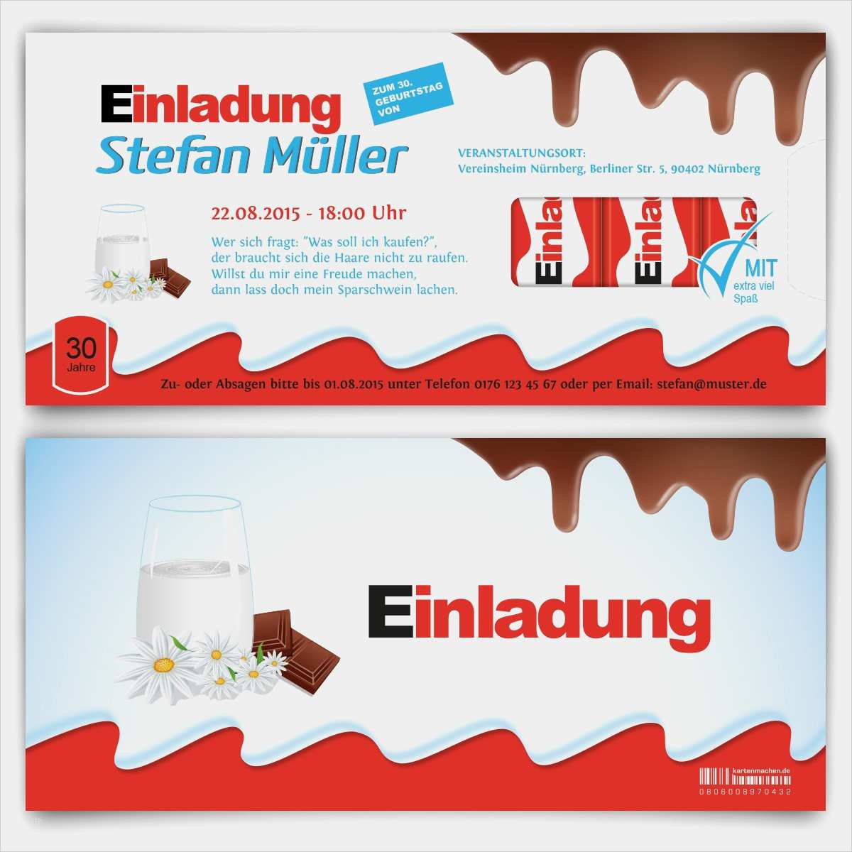 Geburtstagskarten Einladungen Vorlagen Kostenlos Wunderbar Einladungskarten Zum Geburtstag Im Schokoladen Riegel