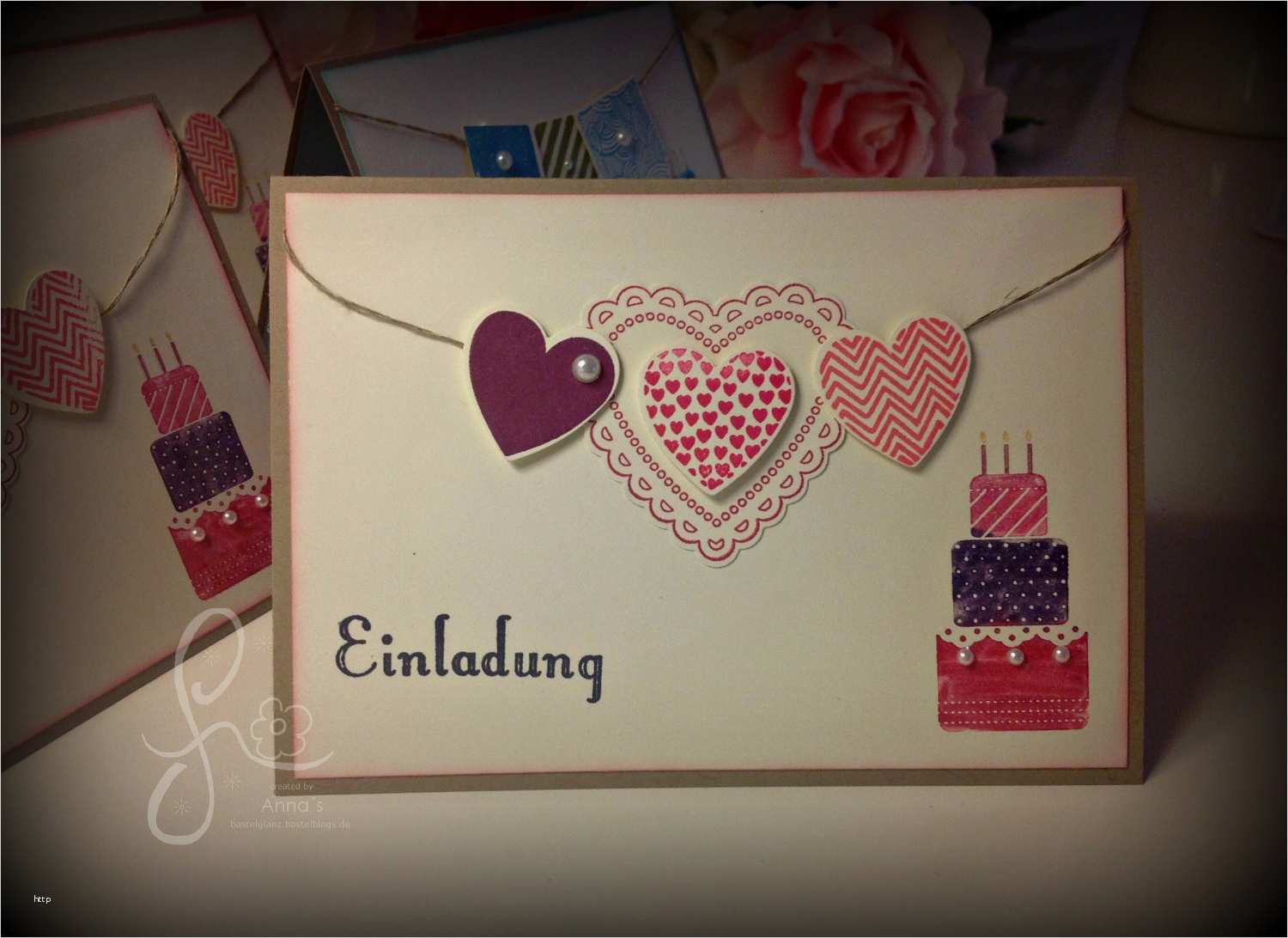 einladungskarten zum kindergeburtstag gebastelt von meiner tochter