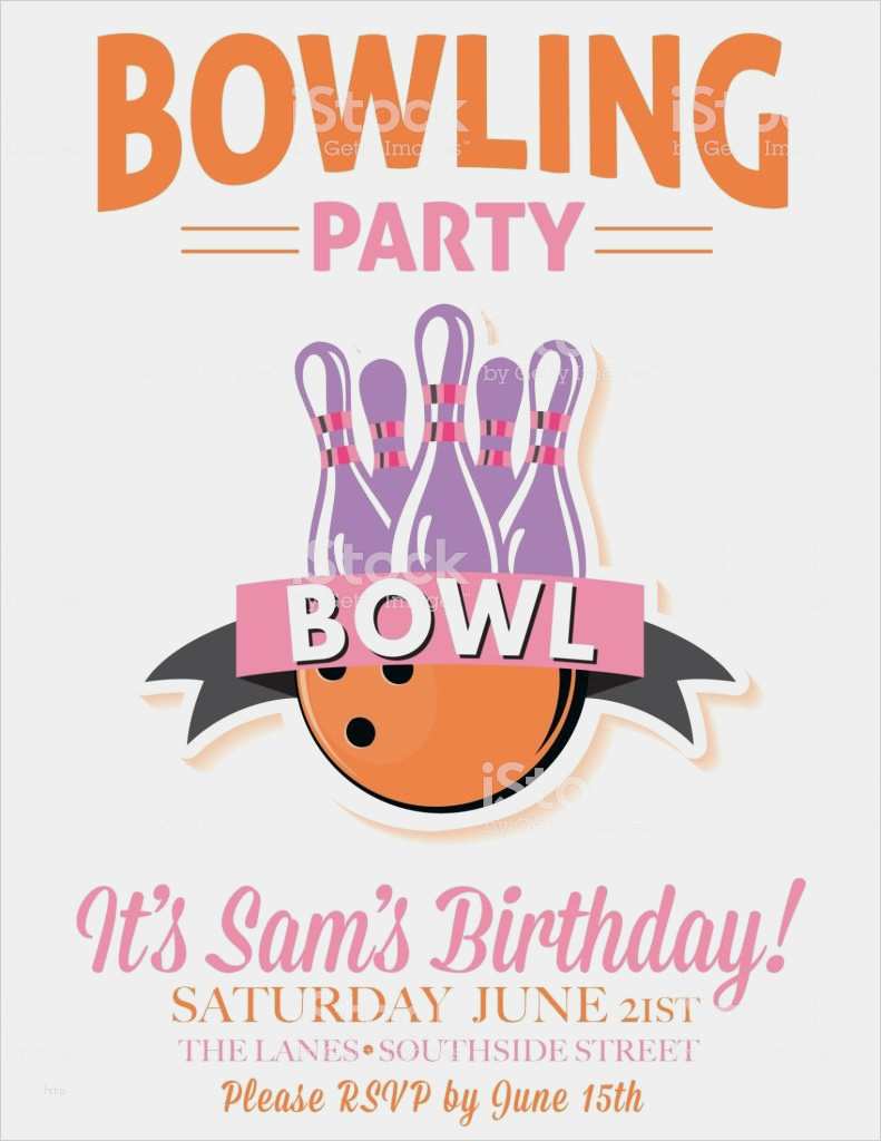 Geburtstagsparty Einladung Vorlage Genial Retrobowling Geburtstagsparty Einladung Vorlage Stock