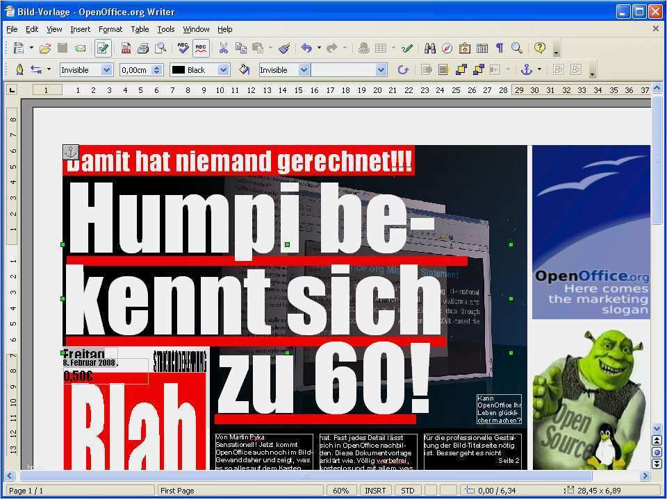 Geburtstagszeitung Texte Vorlagen Genial Open Fice Vorlage Bild Layout Download Chip