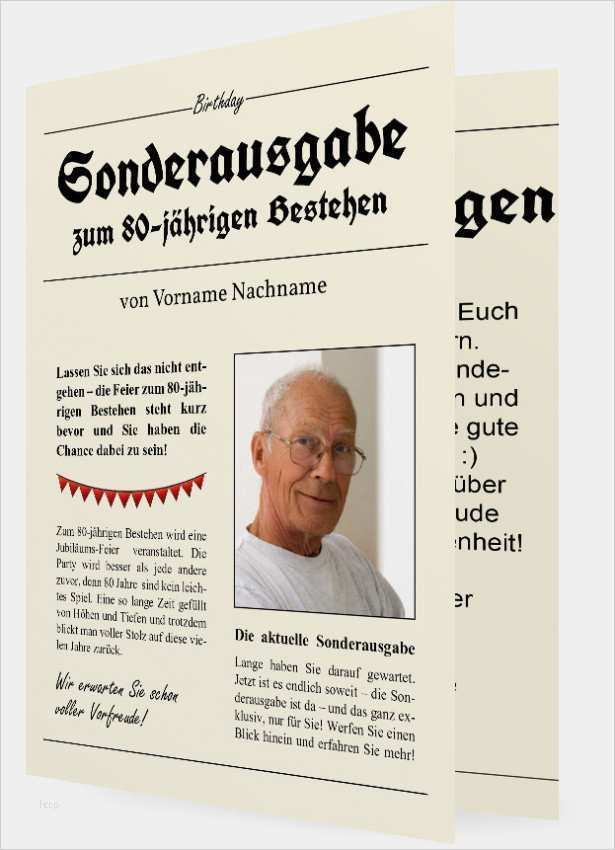 Geburtstagszeitung Texte Vorlagen Genial Witzige Vorlage Einladung Zum 80