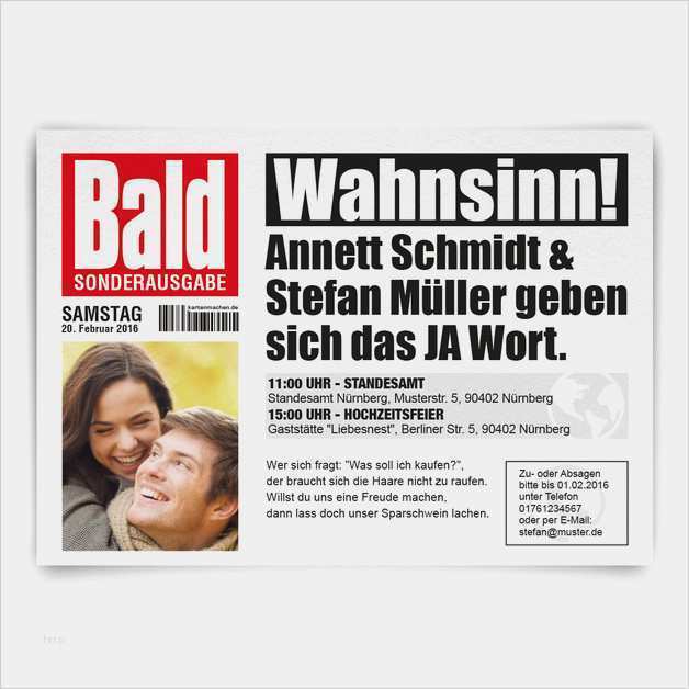 Geburtstagszeitung Vorlage Kostenlos Schönste Hochzeitskarten Hochzeitseinladungen Als Zeitung