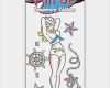 Gedenk Tattoos Vorlagen Einzigartig Sailor Pin Up Girl Temporary Tattoo