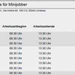 Gehaltsabrechnung Minijob Vorlage Kostenlos Hübsch Lohnabrechnung Minijob formular Kostenlos Beispiel