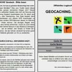 Geocaching Vorlagen Beste Logbuch Vorlagen Kocherreiter Auf Geocaching tour