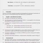 Gesellschaftsvertrag Gmbh Vorlage Word Inspiration Aktionärbindungsvertrag Muster Zum Download