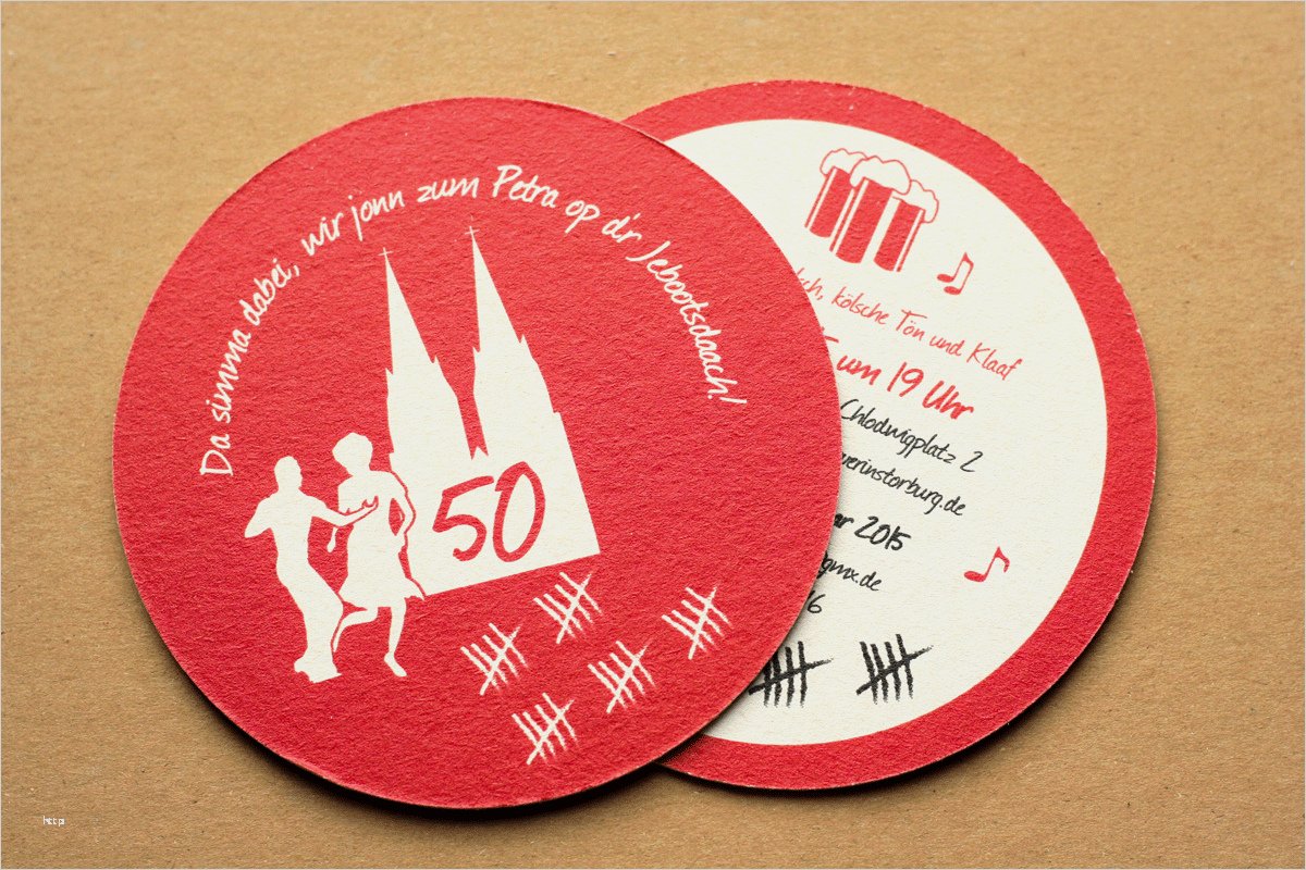 Gestaltung Geburtstagseinladung Vorlagen Genial "kölsche" Einladungen Als Bierdeckel Zum Runden Geburtstag