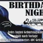 Getränkebon Vorlage Cool Birthday Night 06 08 2010 Till Eulenspiegel