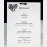 Getränkekarte Hochzeit Vorlage Word Süß Getränkekarte &quot;streifenherz&quot; Schwarz &amp; Weiß Printandcopybox