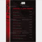 Getränkekarte Vorlage Gratis Elegant Disco Lounge Bar Cocktails Getränkekarte