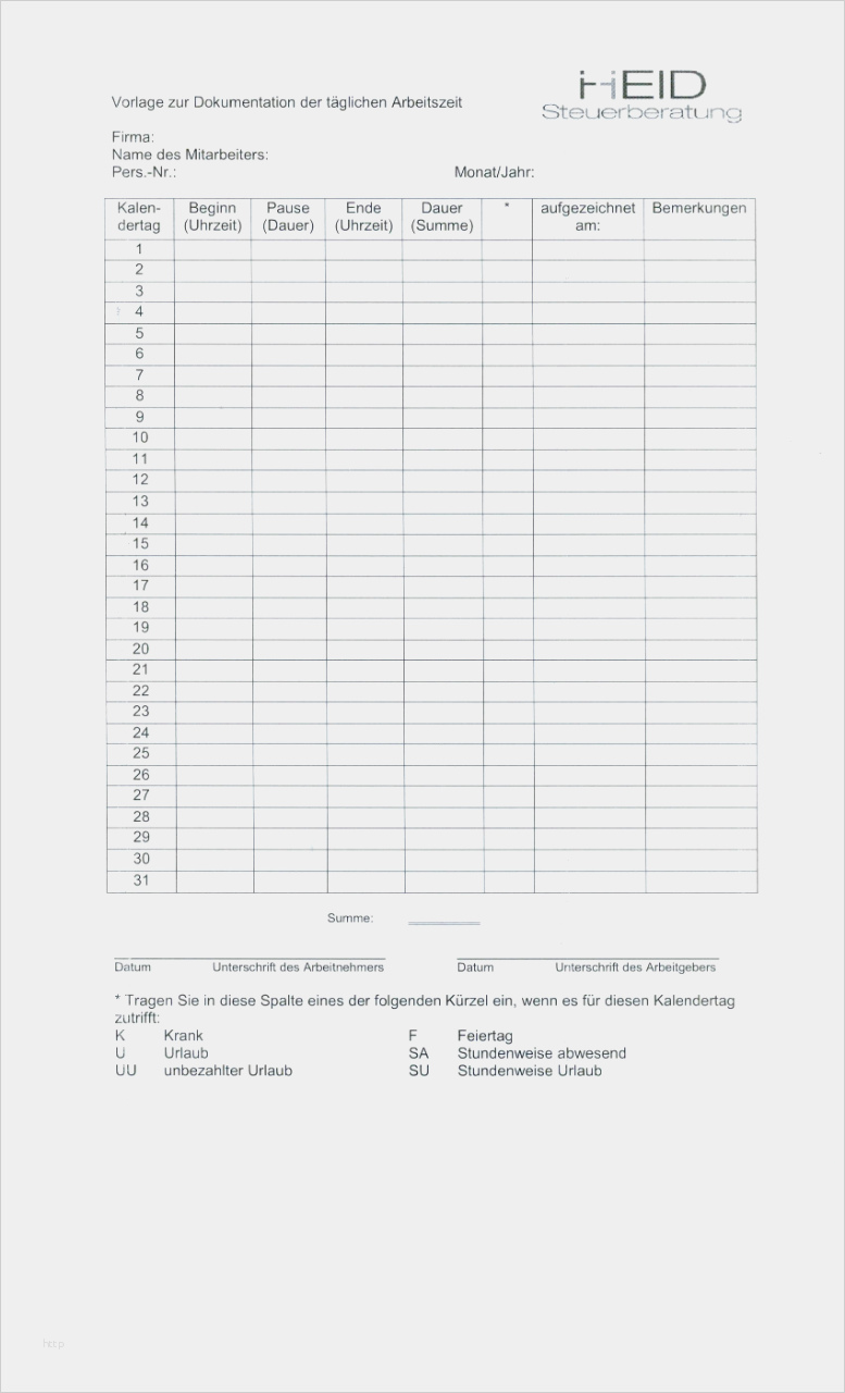 Gewerbeabfallverordnung Dokumentation Vorlage Schönste Vorlage Zur Dokumentation Der Täglichen Arbeitszeit