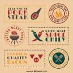 Gewürz Etiketten Vorlage Erstaunlich Retro Grillgut Aufkleber Und Etiketten Set