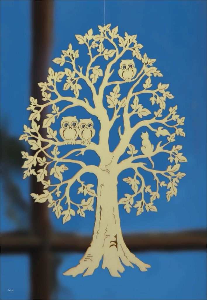 Glasgravur Vorlagen Einzigartig Deko Fensterbild „baum Mit Eulenfamilie” Handgefertigt
