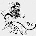 Glasgravur Vorlagen Zum Ausdrucken Inspiration Decoration Clipart Black butterfly Pencil and In Color