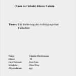 Gliederung Präsentation Vorlage Best Of Facharbeit Schulcampus Lehnin