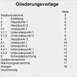 Gliederung Projektarbeit Vorlage Schönste Projektarbeit Konzept