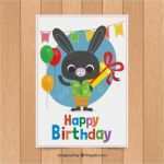 Glückwunschkarte Vorlage Genial Glückwunschkarte Vorlage Mit Niedlichen Kaninchen