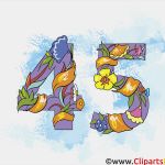 Glückwunschkarte Vorlage Gut Gratulieren Zum Geburtstag 45 Jahre Clipart Grusskarte